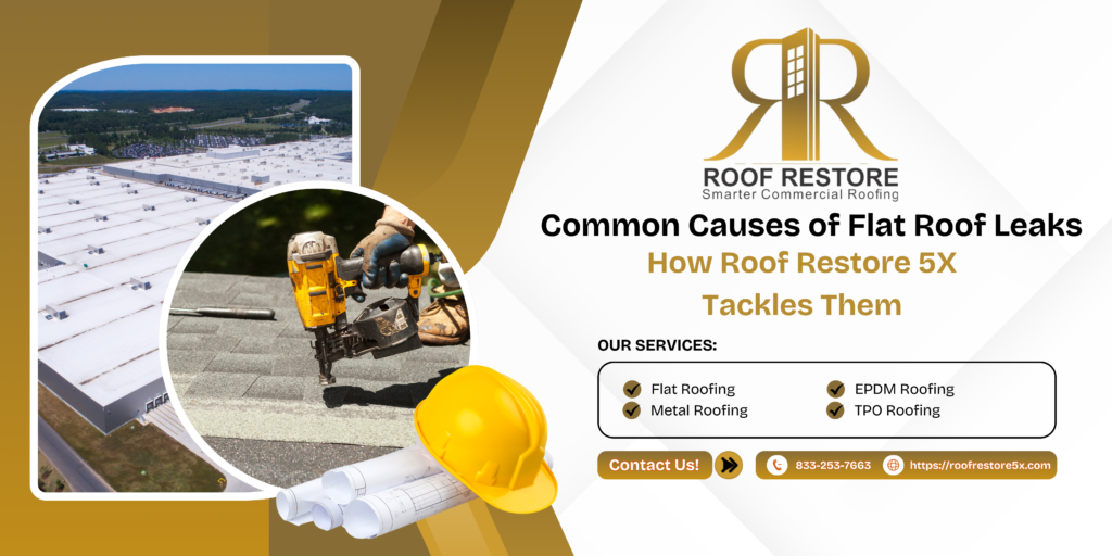 Common Causes of Flat Roof Leaks and How Roof Restore 5X Tackles It