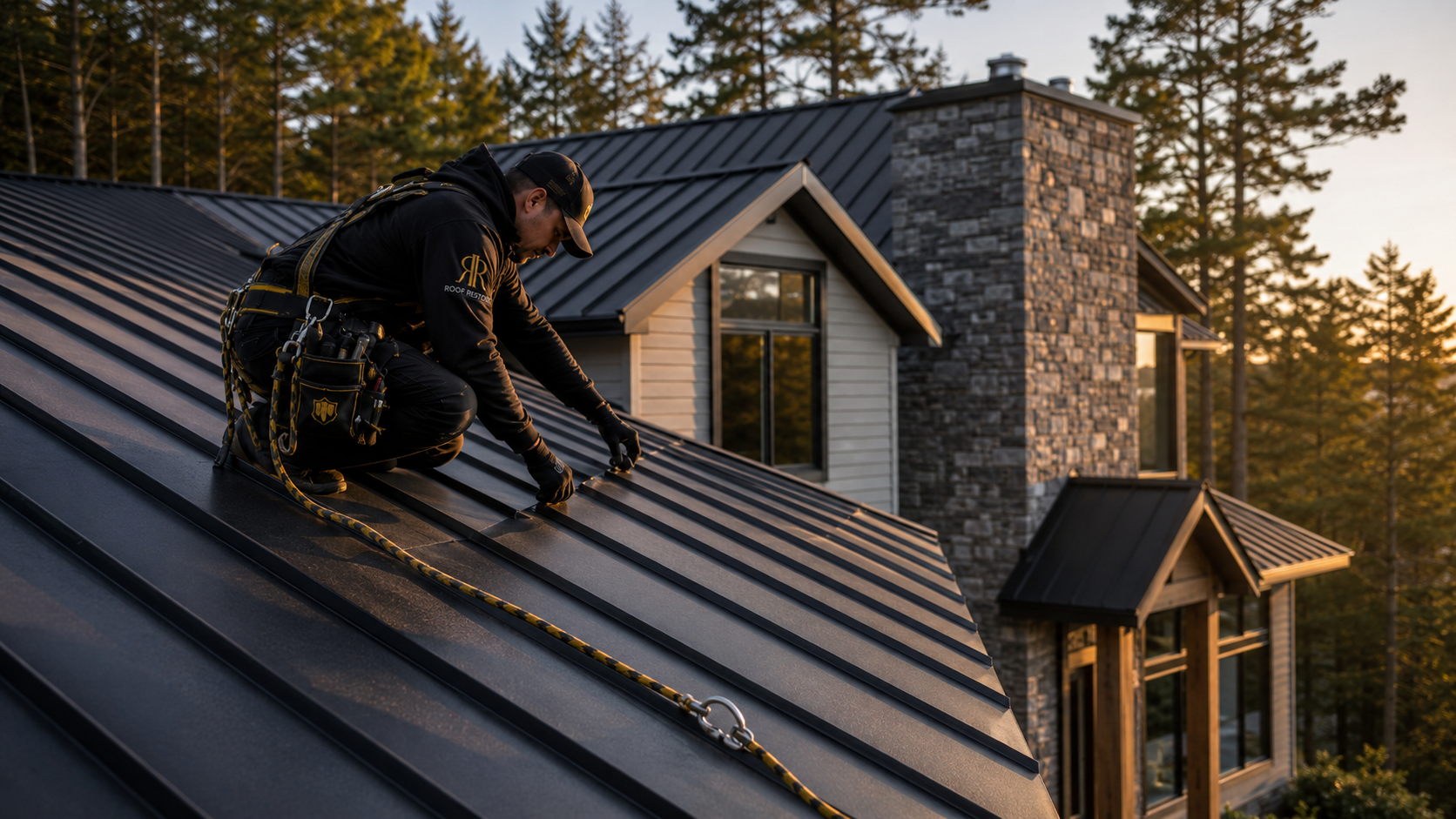 Steel roof installation