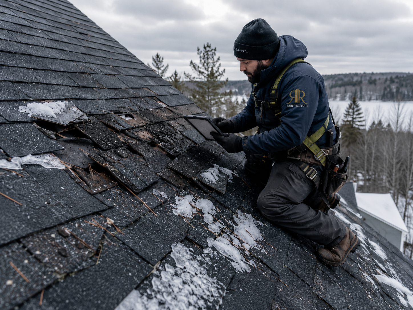 Storm damage roof replacement