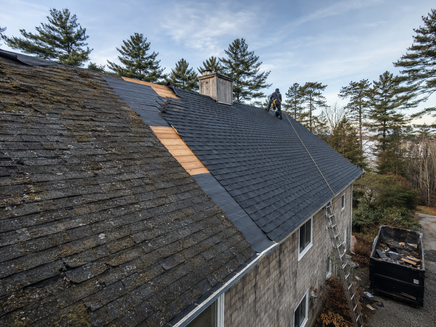 Roof tear-off and replacement